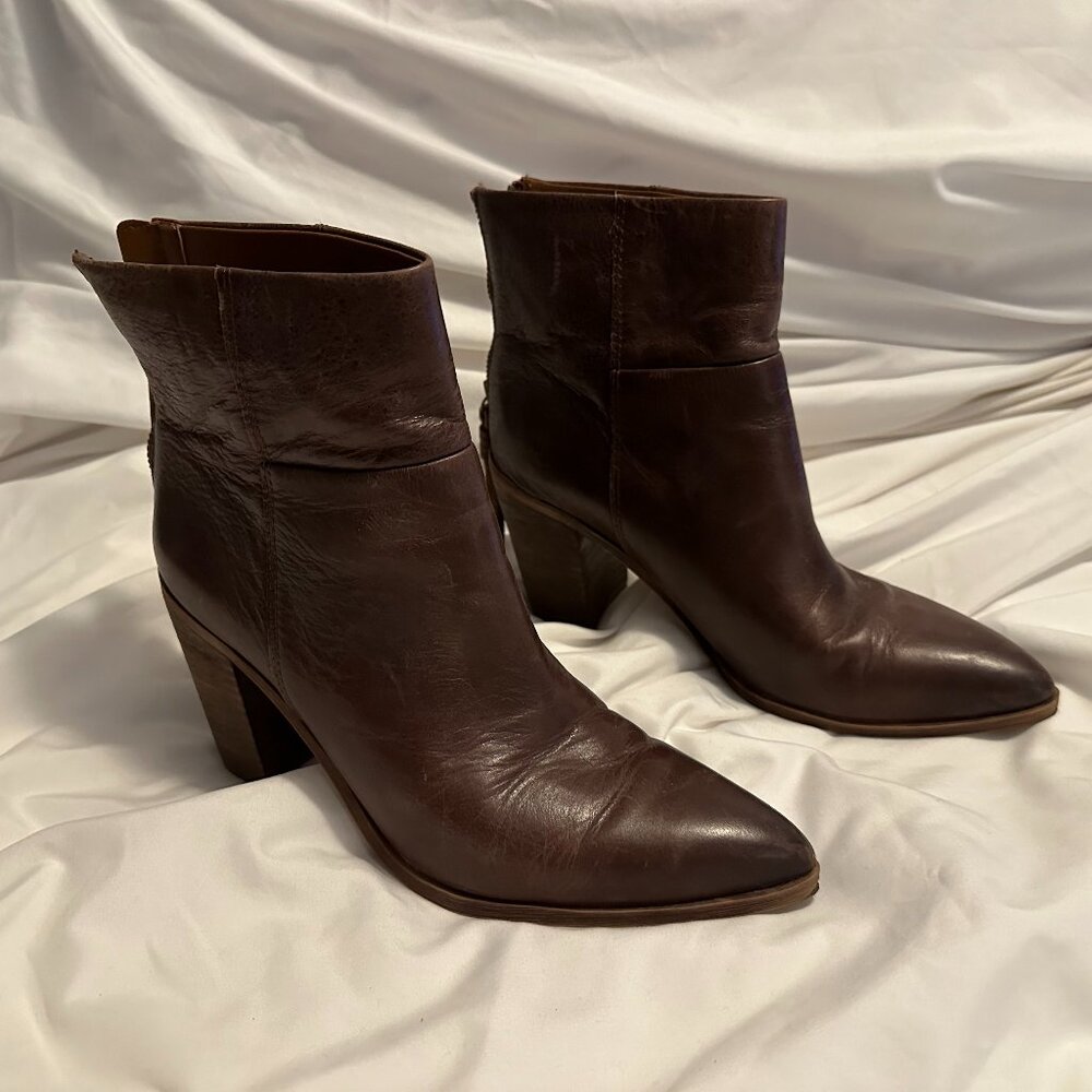 Franco Sarto Marmalade Bootie, Brown Leather, 8M